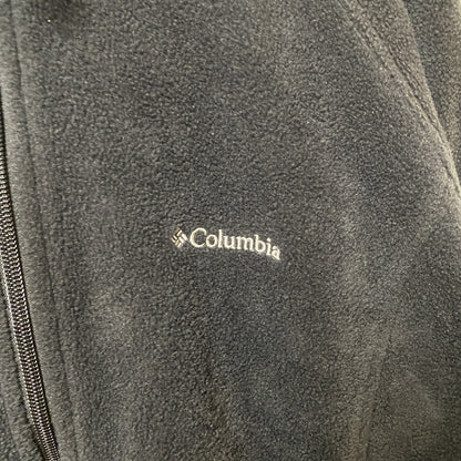 古着 used　Columbia コロンビア　長袖フリースジャケット　アウター　ワンポイントロゴ刺繍　ダークグレー　XXLサイズ