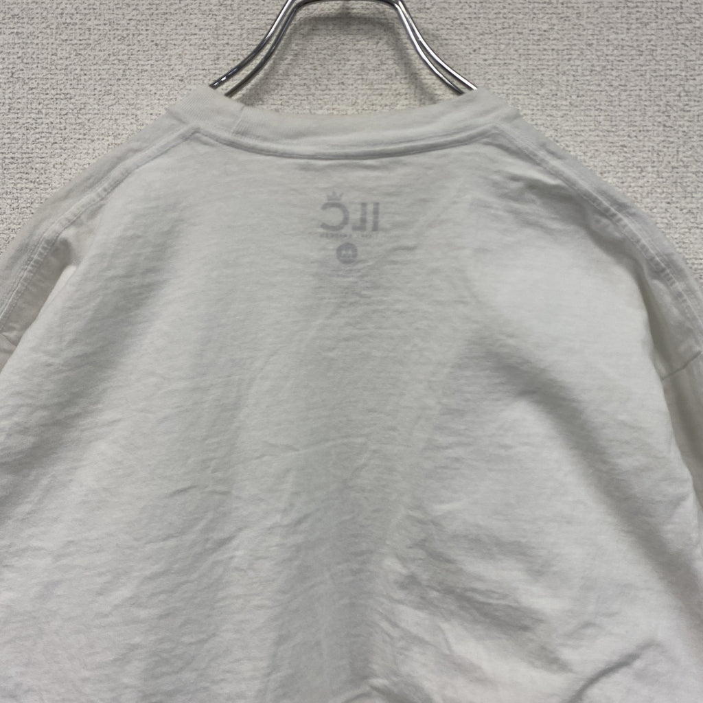 ILC　I LIKE CHICKEN　ミレーの落穂拾い　半袖Tシャツ　パロディT　アートT　白　ホワイト　Mサイズ　古着