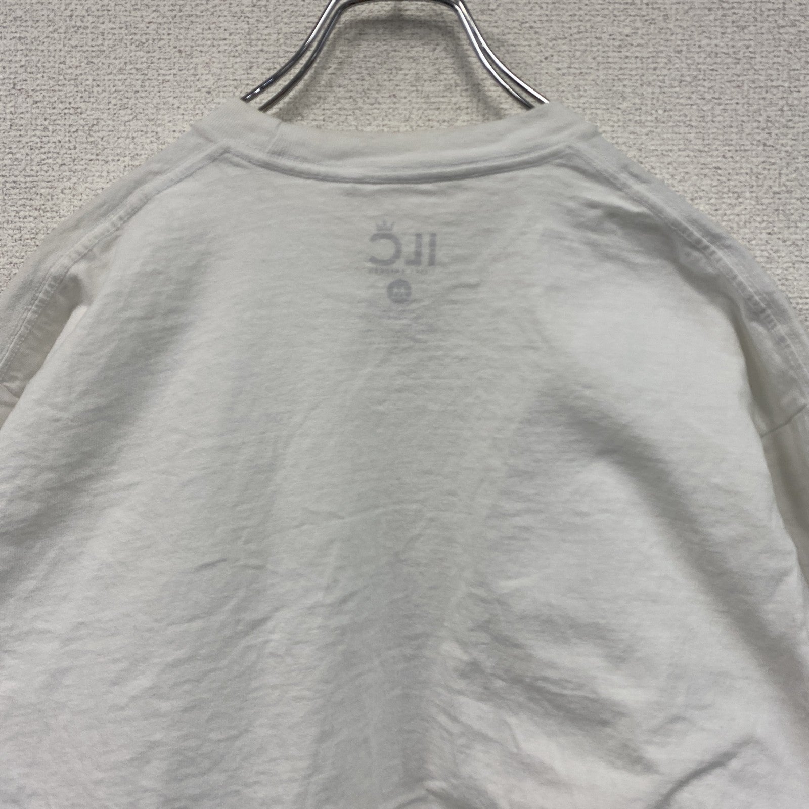 ILC　I LIKE CHICKEN　ミレーの落穂拾い　半袖Tシャツ　パロディT　アートT　白　ホワイト　Mサイズ　古着