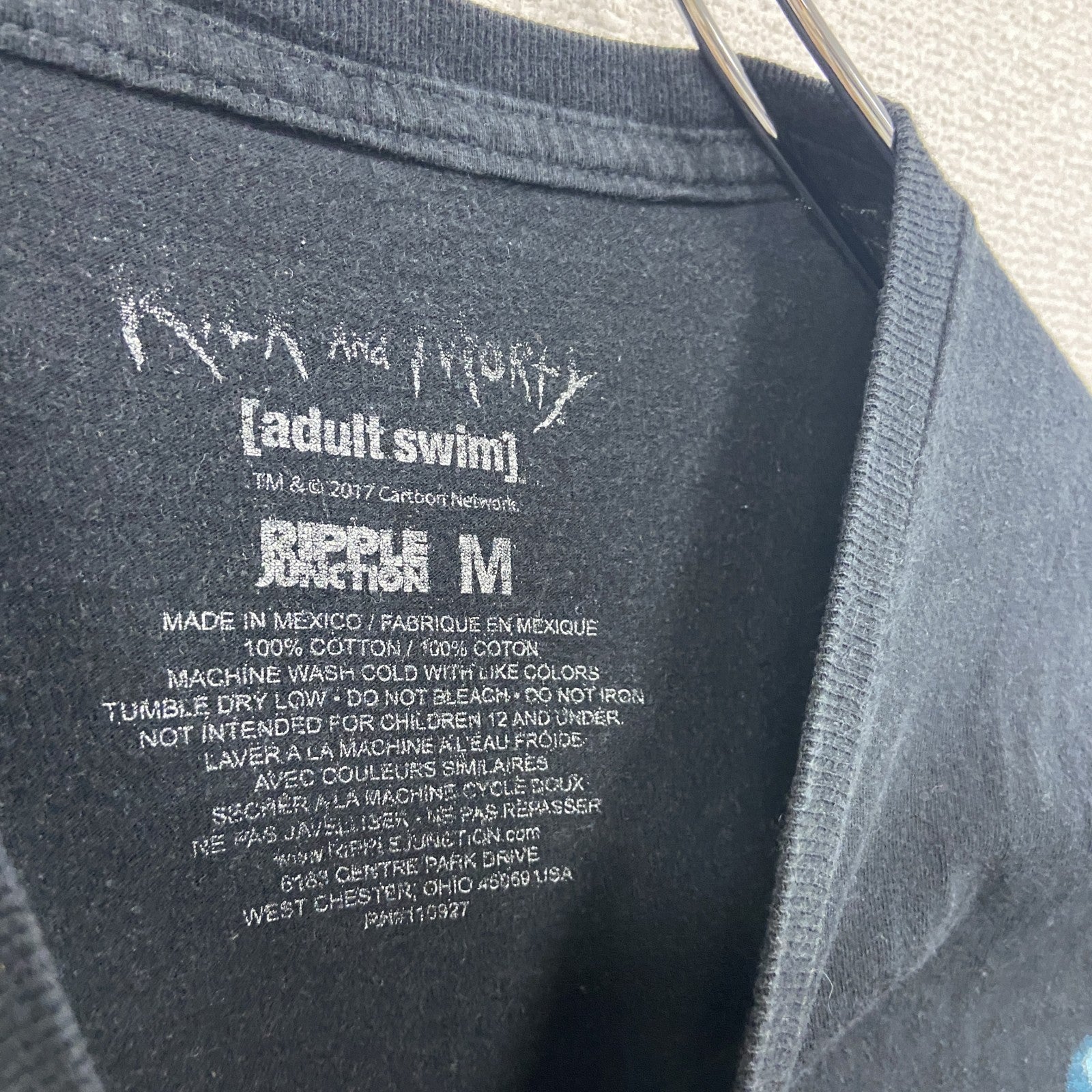 Rick and Morty　リック・アンド・モーティ　半袖プリントTシャツ　アニメT　黒　ブラック　Lサイズ　古着