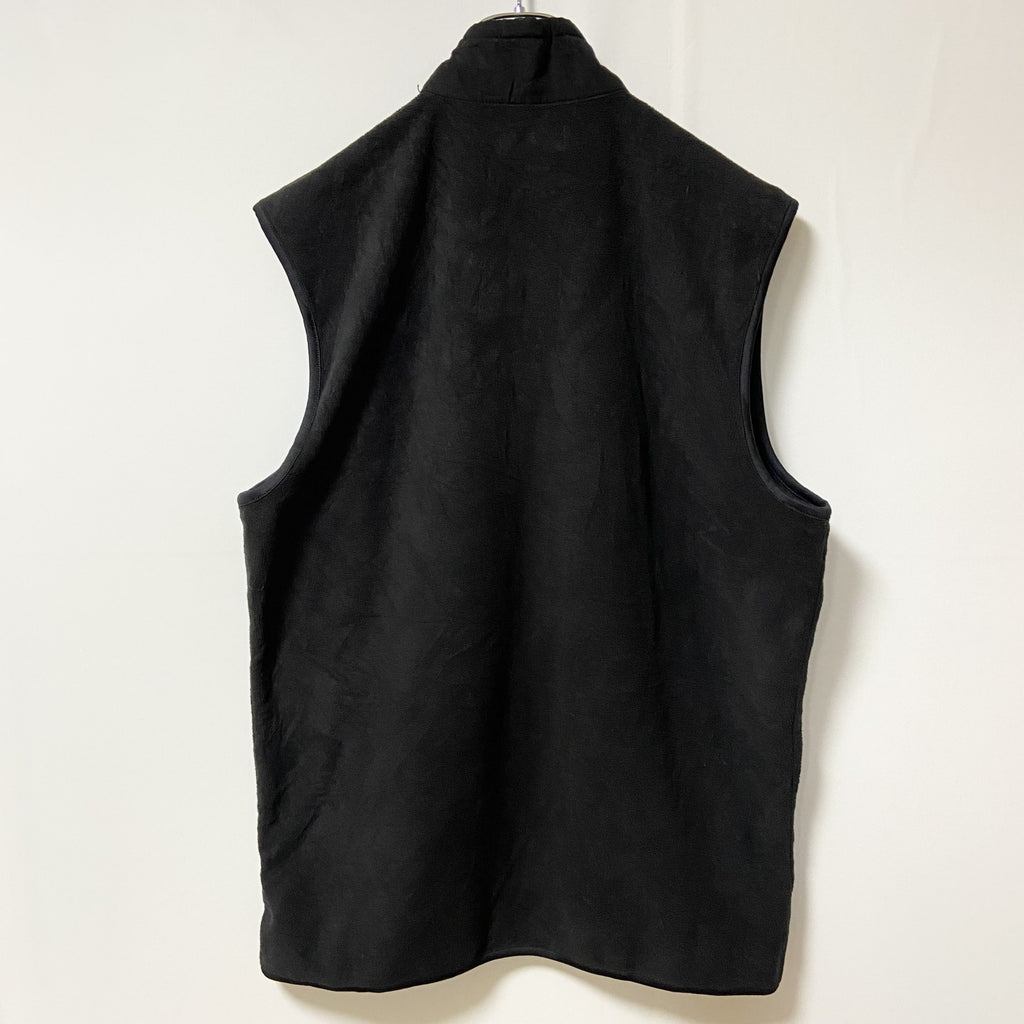 CHAPS　チャップス　異素材切替ハイネックニットベスト　ワンポイント刺繍　シンプル　黒　ブラック　Mサイズ　古着