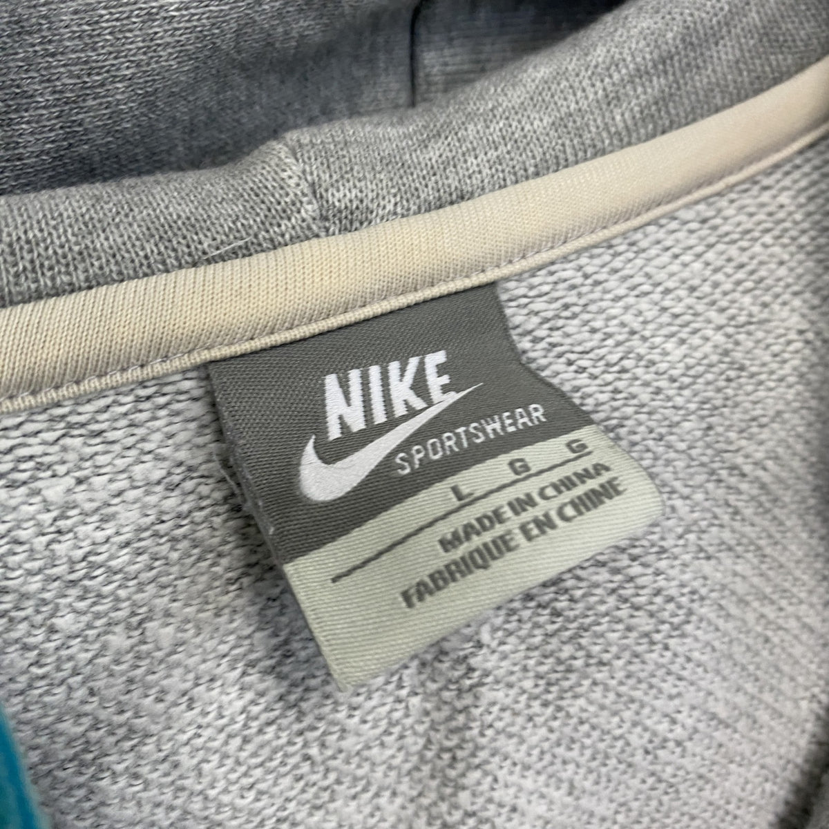 NIKE　ナイキ　フルジップスウェットパーカー/フーディー　スウッシュ　灰色　グレー　Lサイズ　古着