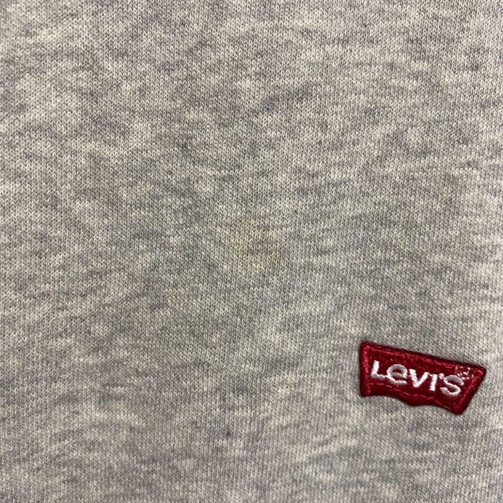 古着 used　LEVIS　長袖クルーネックスウェット　トレーナー　ワンポイント刺繍　グレー　秋冬服　ビッグシルエット　XLサイズ