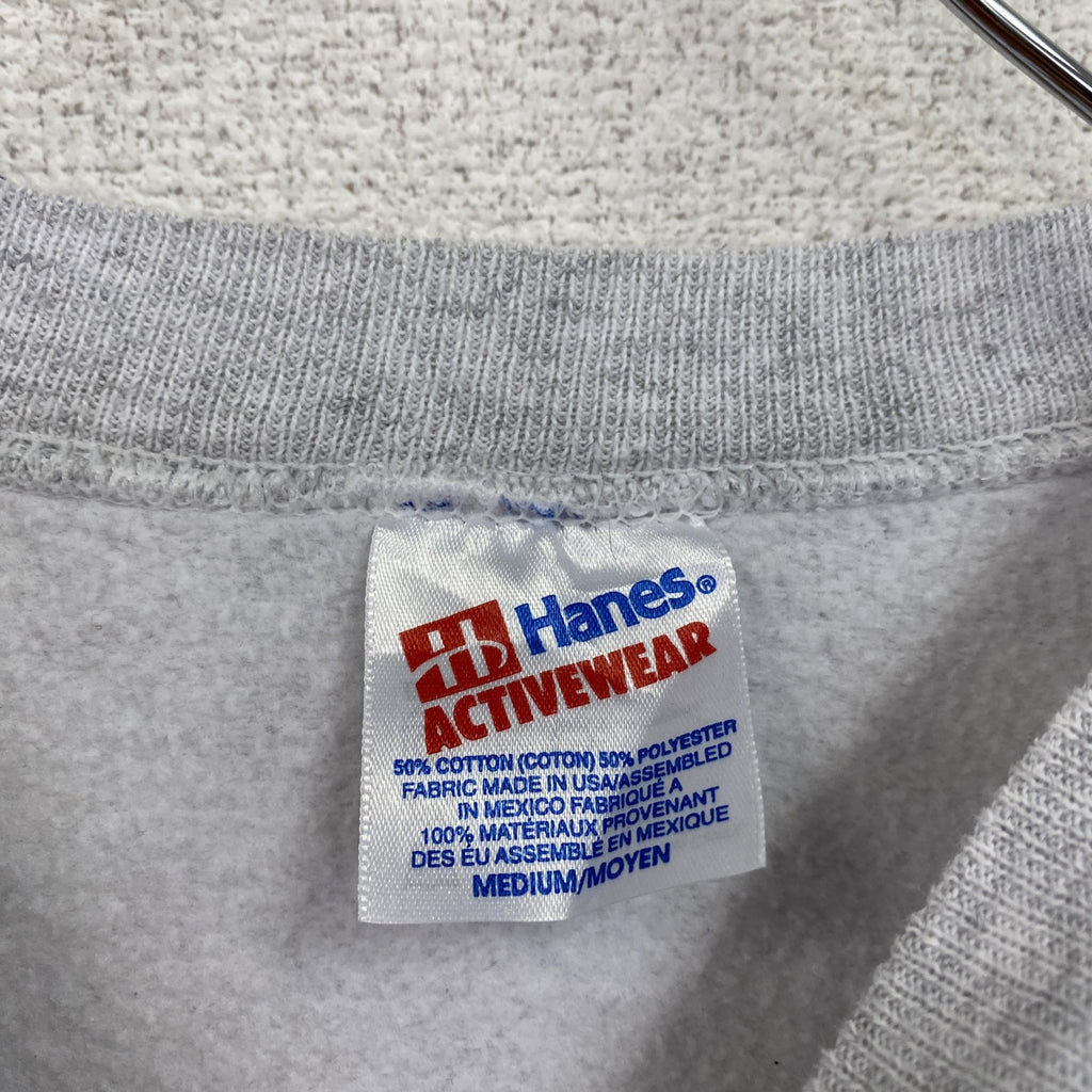90s　Hanes　ヘインズ　NHL　ANAHIEIM　スウェット/トレーナー　リメイク　霜降りグレー　パープル　Mサイズ　　ヴィンテージ　古着