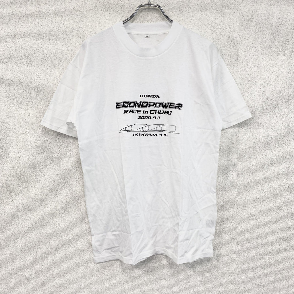 00s　HONDA　ホンダ　半袖Tシャツ　レース　企業ロゴ　ヴィンテージ　白　ホワイト　LLサイズ