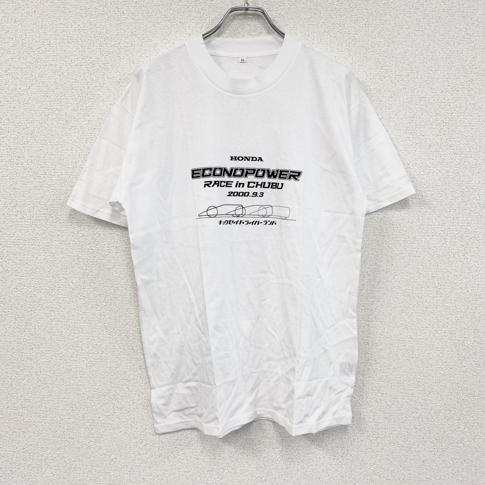 00s　HONDA　ホンダ　半袖Tシャツ　レース　企業ロゴ　ヴィンテージ　白　ホワイト　LLサイズ