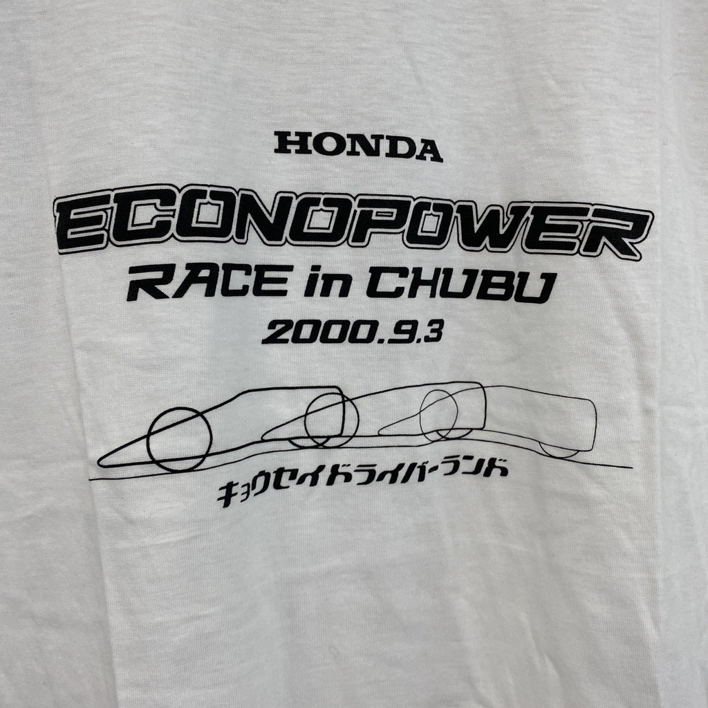 00s　HONDA　ホンダ　半袖Tシャツ　レース　企業ロゴ　ヴィンテージ　白　ホワイト　LLサイズ