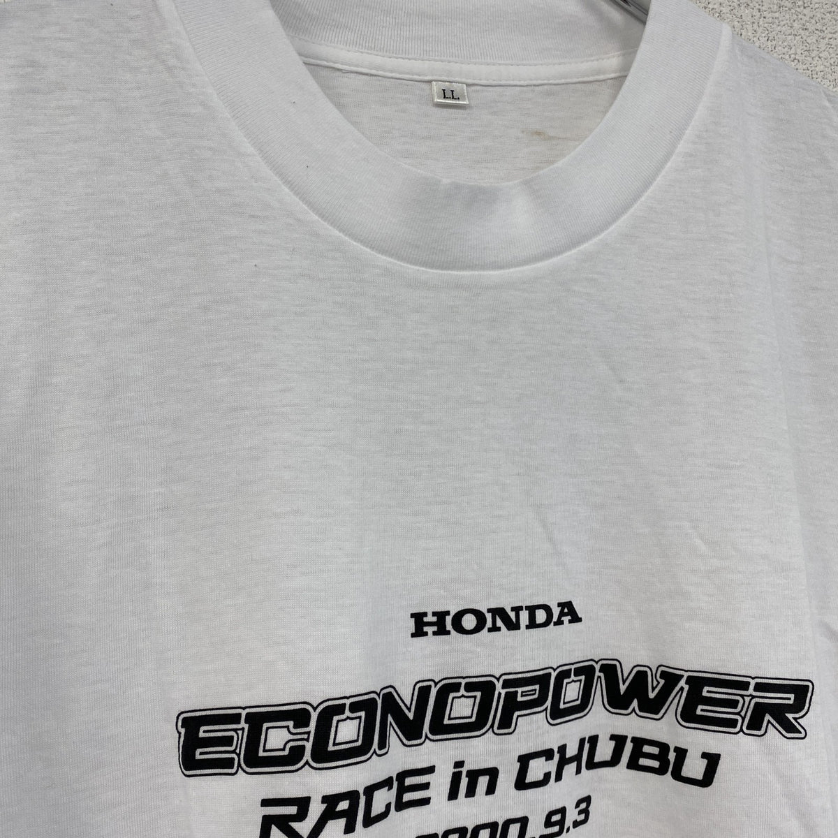 00s　HONDA　ホンダ　半袖Tシャツ　レース　企業ロゴ　ヴィンテージ　白　ホワイト　LLサイズ