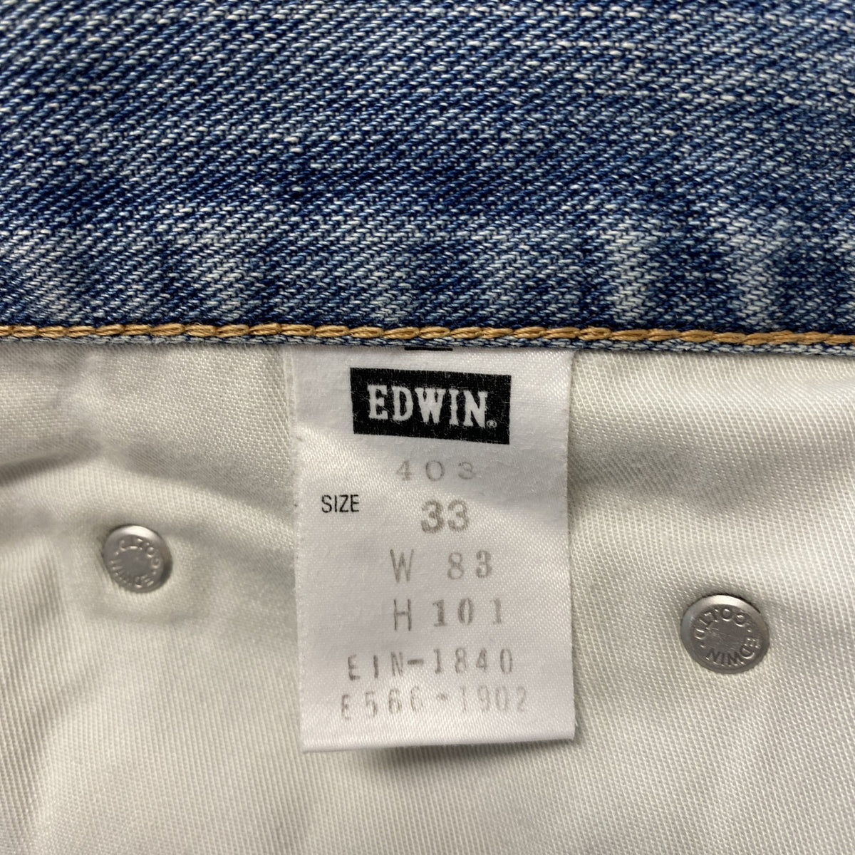 EDWIN　エドウィン　403　デニムパンツ/ジーンズ　ジップフライ　インディゴ　Ｗ33サイズ メンズ コットン 古着