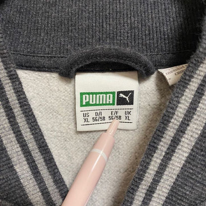 古着 used　PUMA　プーマ　長袖ワンポイントプリントスタジャン　グレー　秋冬服　ビッグシルエット　XLサイズ