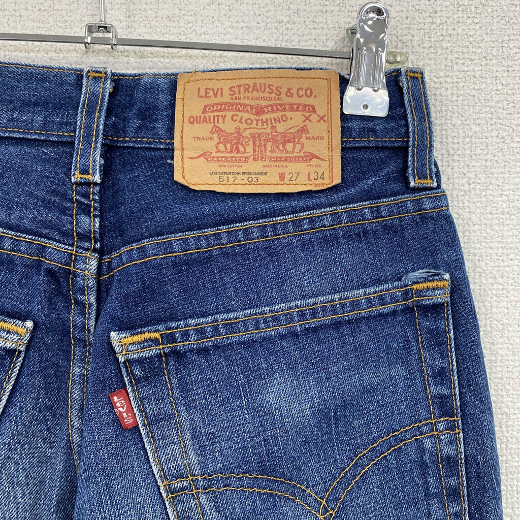 ～90s　Levi’s　リーバイス　517　デニムパンツ/ジーンズ　ブーツカット　ヒゲ　インディゴ　W27サイズ　　ヴィンテージ　古着