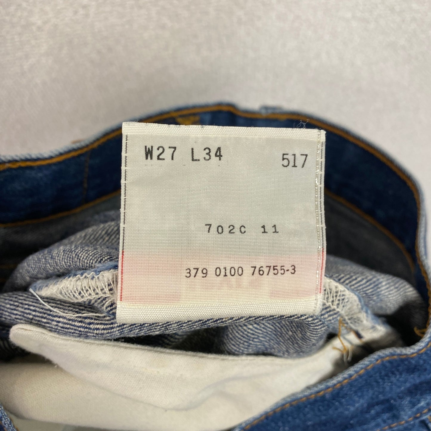 ～90s　Levi’s　リーバイス　517　デニムパンツ/ジーンズ　ブーツカット　ヒゲ　インディゴ　W27サイズ