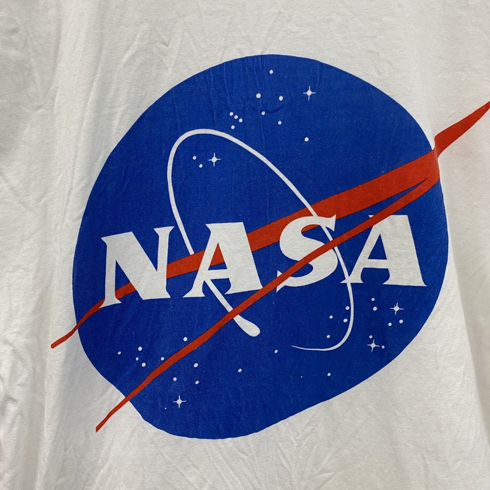 NASA　ナサ　半袖プリントTシャツ　白　ホワイト　ブラック　Mサイズ　古着