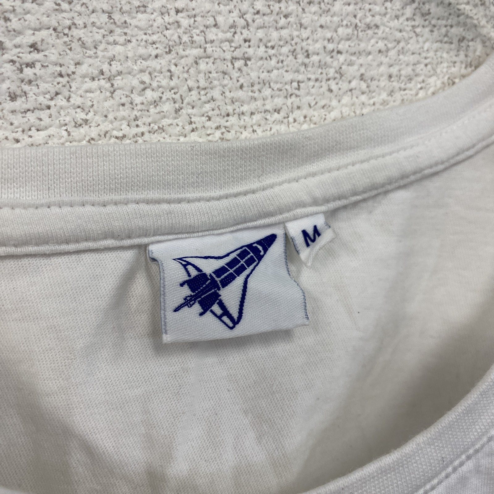 NASA　ナサ　半袖プリントTシャツ　白　ホワイト　ブラック　Mサイズ　古着