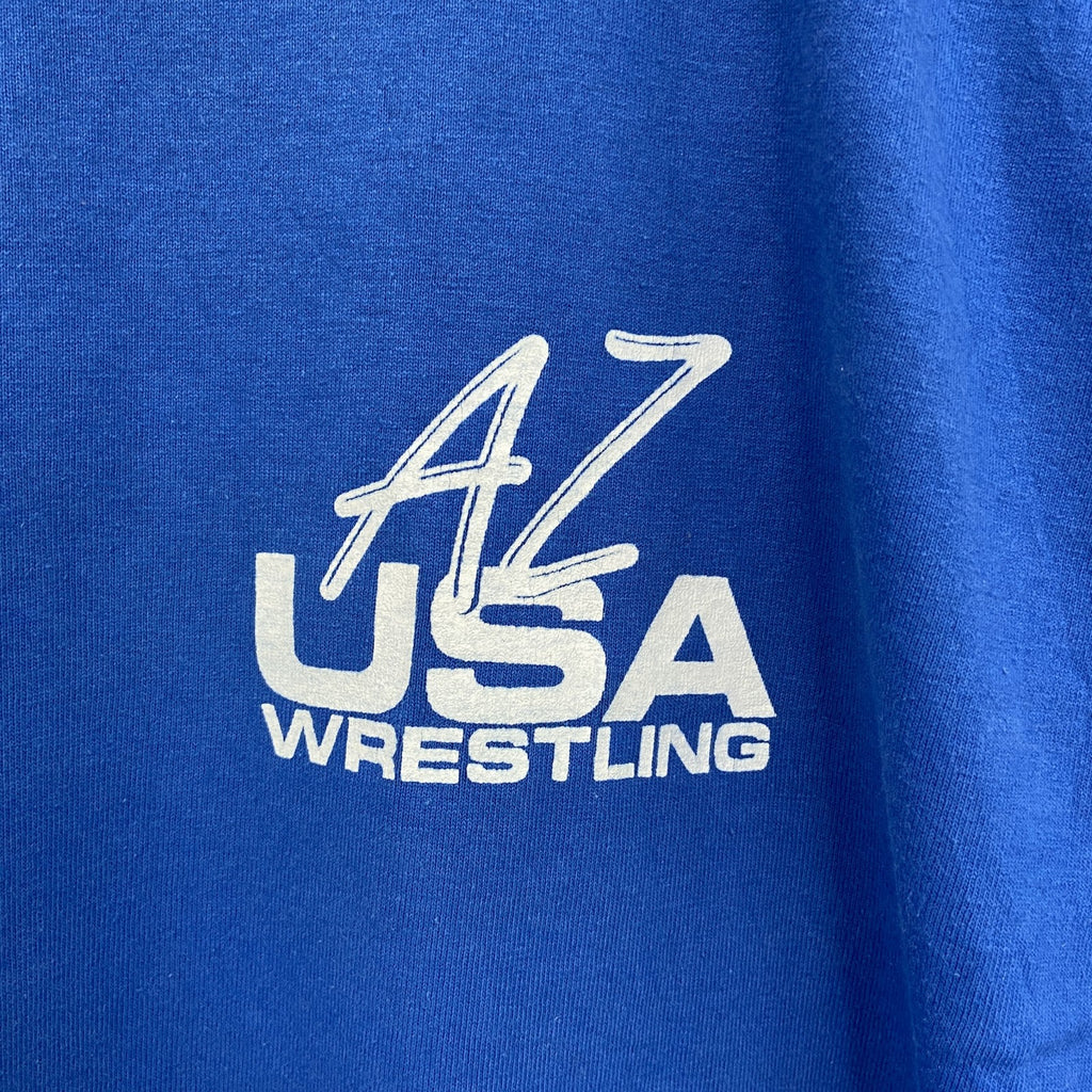90s　ONEITA　オニータ　半袖プリントTシャツ　ヴィンテージ　シングルステッチ　青　ブルー　XLサイズ　古着