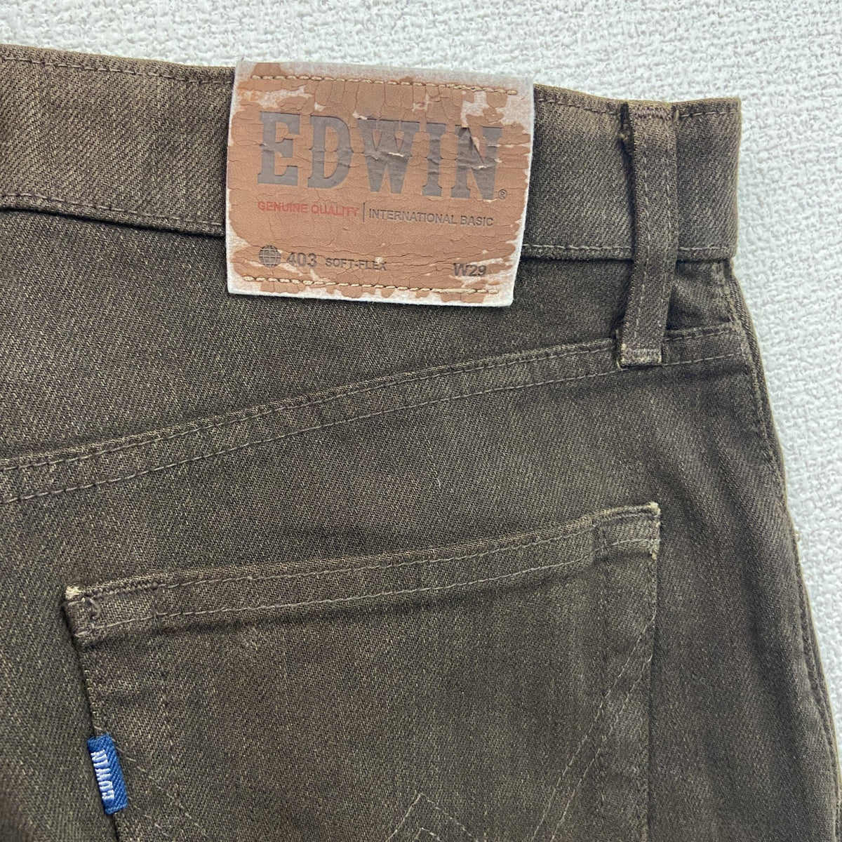 EDWIN　エドウィン　403　デニムパンツ/ジーンズ　ジップフライ　茶色　ブラウン　W29サイズ　古着