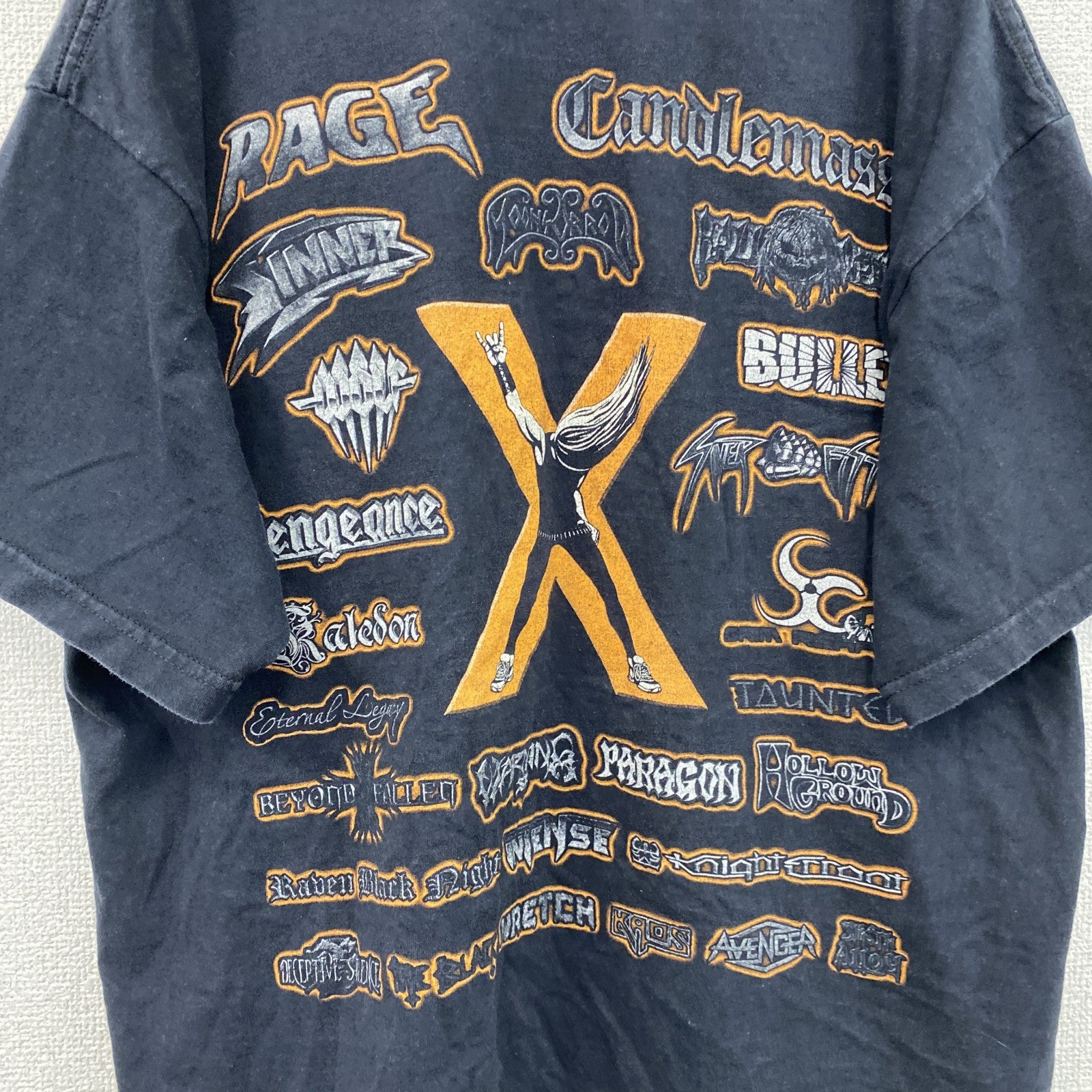 FRUIT OF THE LOOM　フルーツオブザルーム　半袖プリントTシャツ　紺　ネイビー　Lサイズ　古着