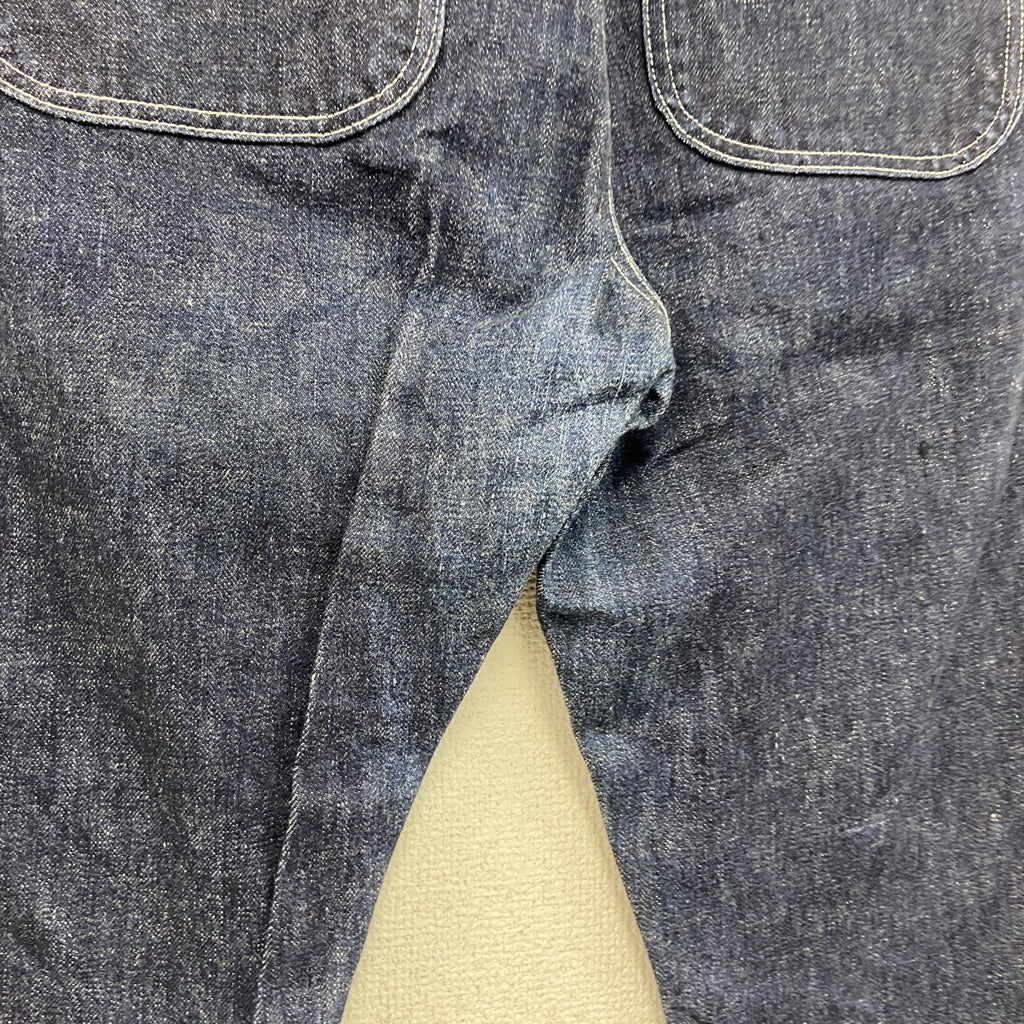 chez-voeu　シェヴ―　デニムベイカーパンツ/ジーンズ　ジップフライ　4つポケット　インディゴ メンズ コットン 古着