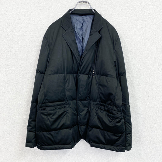 LANVIN　ランバン　テーラードダウンジャケット　ダウン90%　比翼仕立て　黒　ブラック　50サイズ