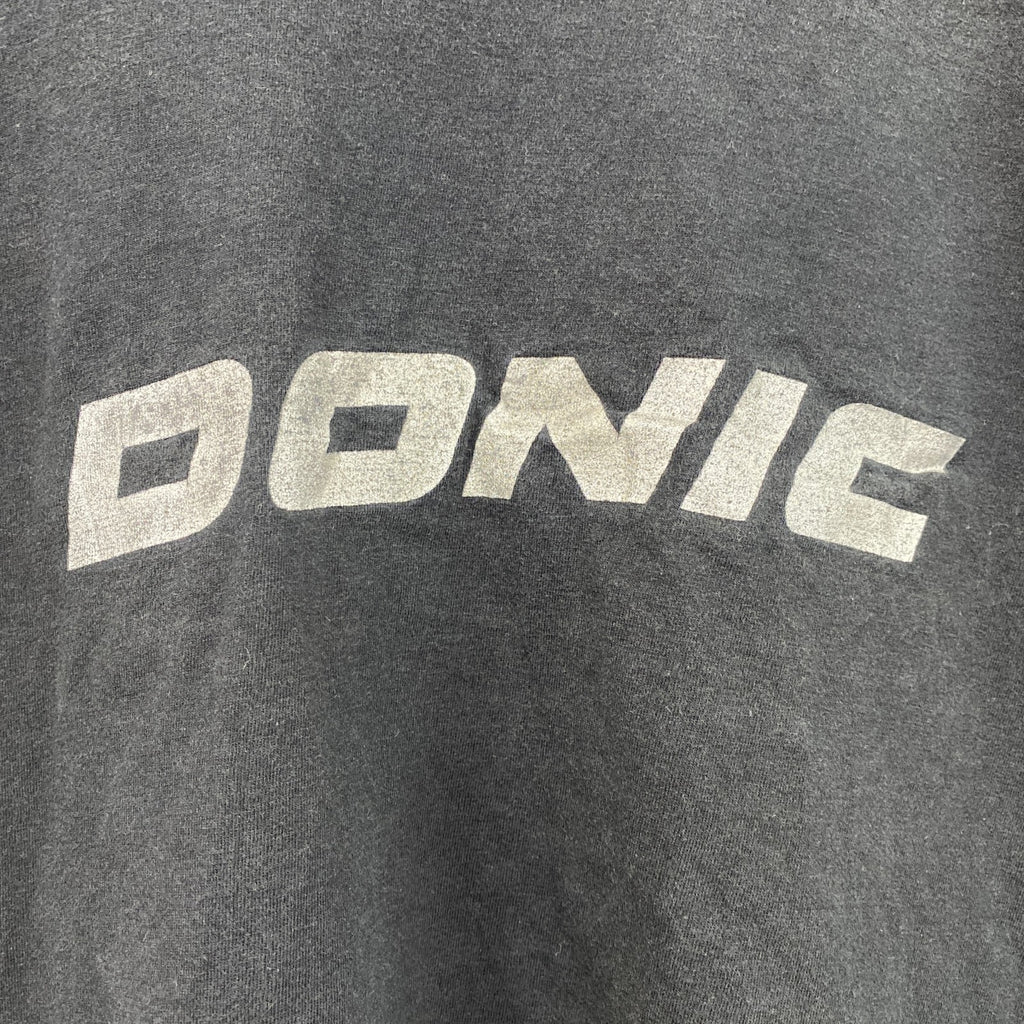 ～00s　GRAPHIX　半袖プリントスポーツTシャツ　ドニック　卓球　両面プリント　ヴィンテージ　黒　ブラック　Lサイズ　古着