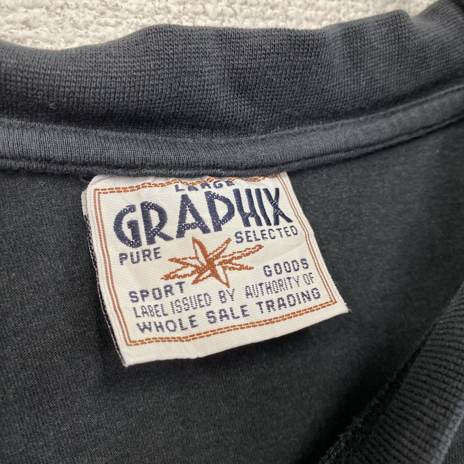 ～00s　GRAPHIX　半袖プリントスポーツTシャツ　ドニック　卓球　両面プリント　ヴィンテージ　黒　ブラック　Lサイズ　古着
