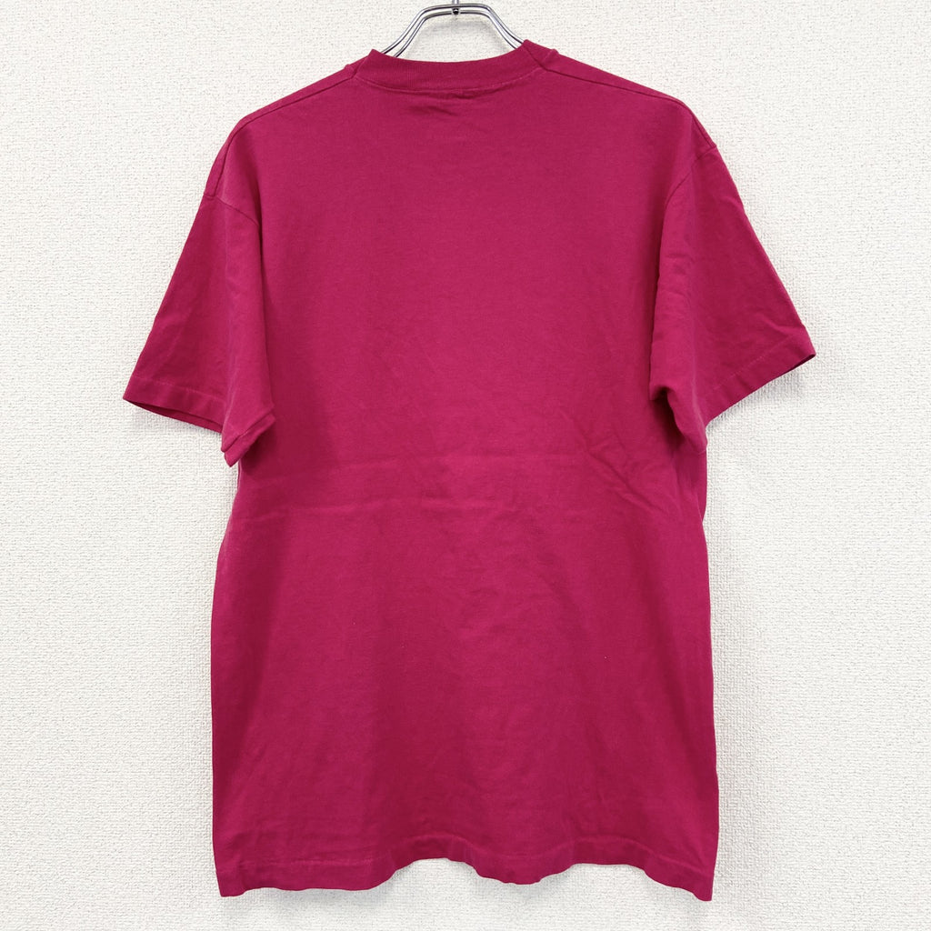 90s　FRUIT OF THE LOOM　半袖プリントTシャツ　ヴィンテージ　シングルステッチ　ピンク　Lサイズ　古着