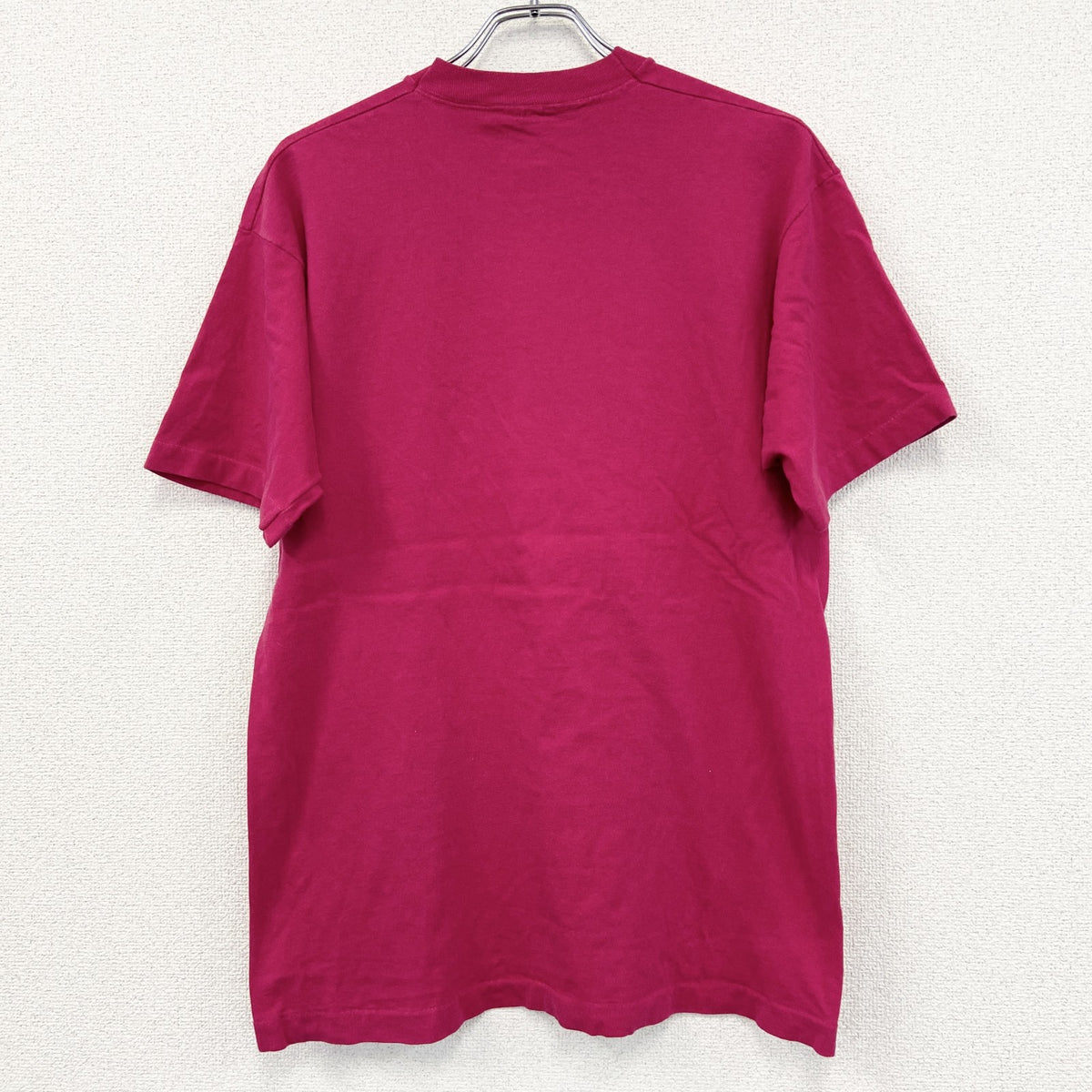 90s　FRUIT OF THE LOOM　半袖プリントTシャツ　ヴィンテージ　シングルステッチ　ピンク　Lサイズ　古着