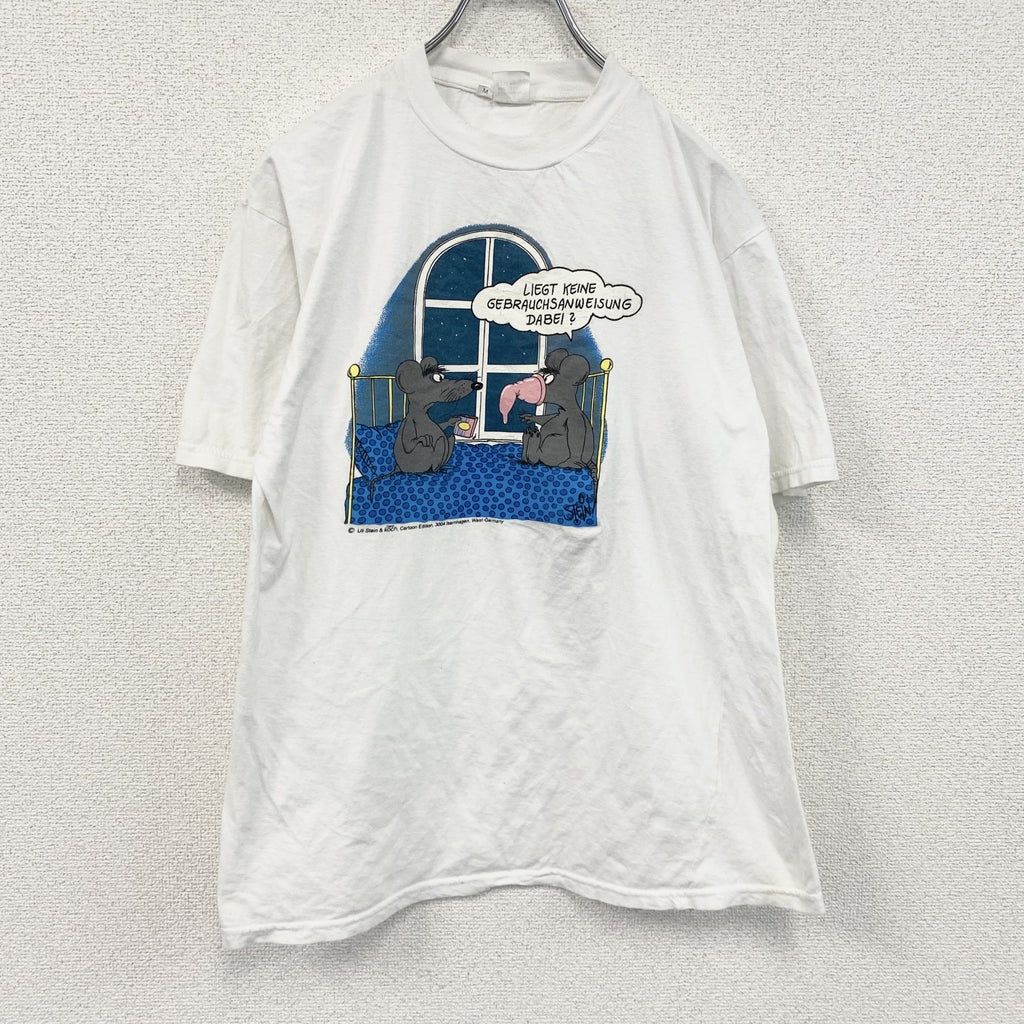 古着 used　90s～　Uli Stein＆Gerd Koch　ウリシュタイン　半袖プリントTシャツ　エロT　ホワイト　Mサイズ