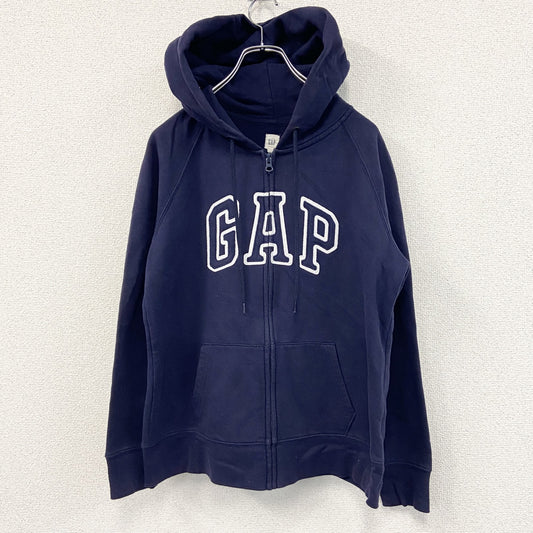 GAP　ギャップ　フルジップスウェットパーカー/フーディー　デカロゴ　紺　ネイビー　Lサイズ