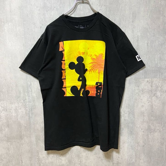 古着 used　Disney　ディズニー　neff　ネフ　半袖プリントTシャツ　黒　ブラック　ミッキーマウス　メキシコ製