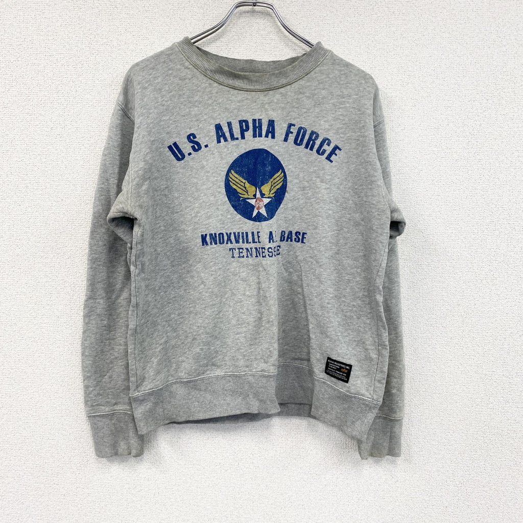 ALPHA INDUSTRIES INC　アルファインダストリーズ　スウェット/トレーナー　灰色　グレー　Mサイズ　古着
