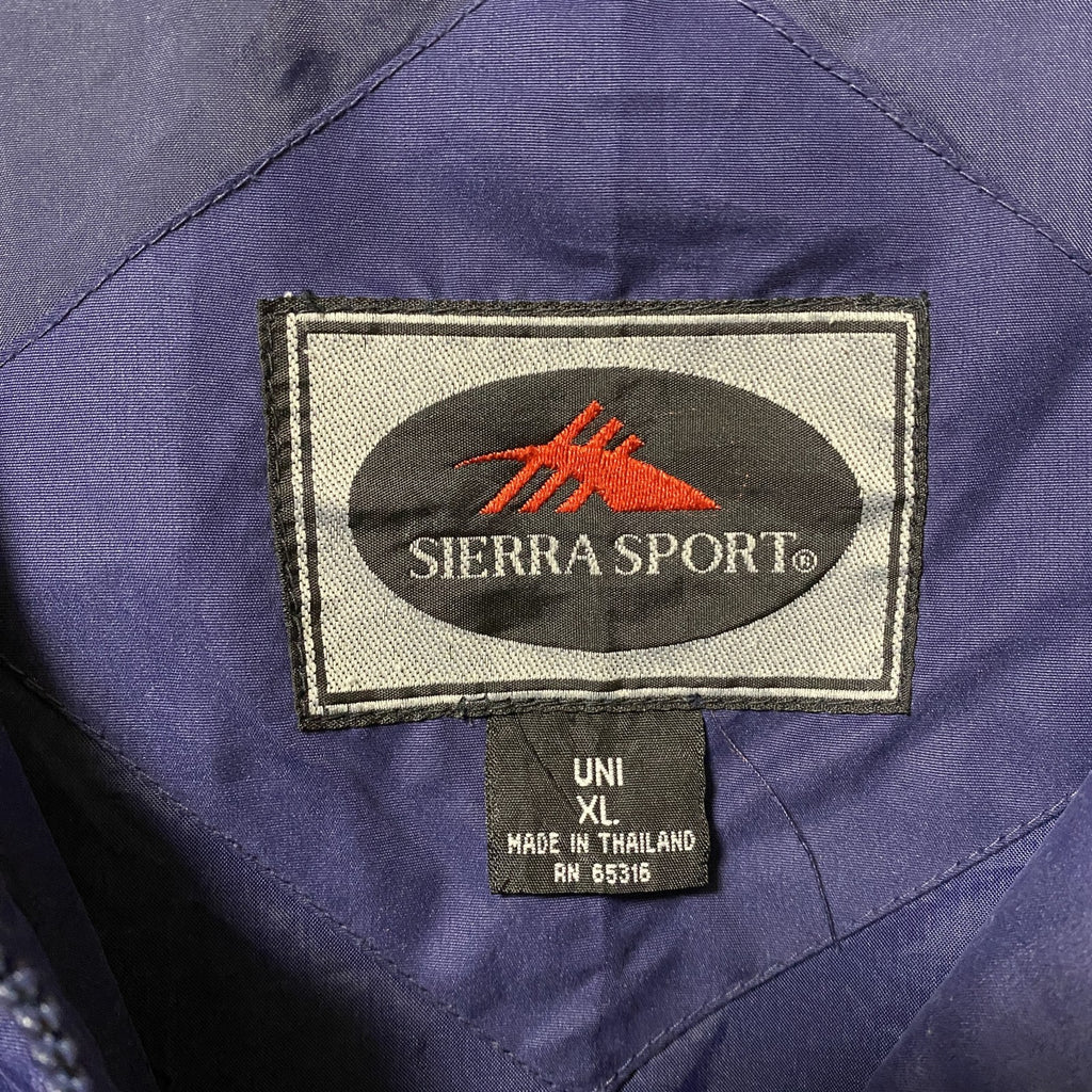 SIERRA SPORT　長袖ワンポイント刺繍ロゴナイロンジャケット　オーバーサイズ　ネイビー　紺　XLサイズ　古着
