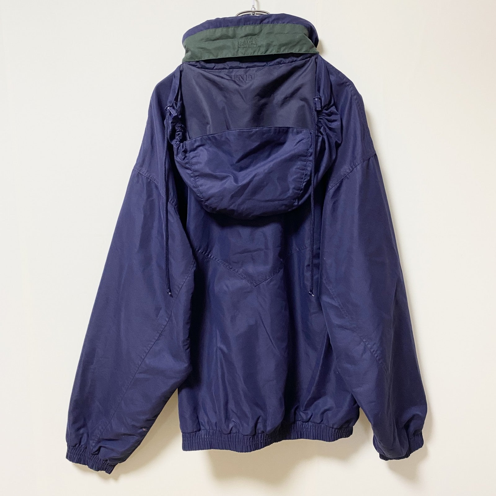 SIERRA SPORT　長袖ワンポイント刺繍ロゴナイロンジャケット　オーバーサイズ　ネイビー　紺　XLサイズ　古着