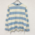 90s　OLD UNIQLO　オールドユニクロ　長袖Tシャツ/ロンT　ボーダー　ヴィンテージ　水色　ライトブルー　ベージュ　Mサイズ　