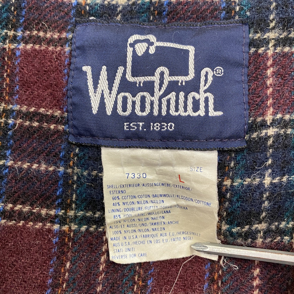 80s　Woolrich　ウールリッチ　マウンテンパーカー　4つポケット　ヴィンテージ　ボルドー　Lサイズ　古着
