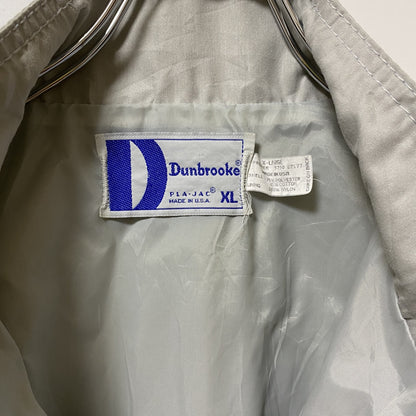 古着 used　Dunbrooke　長袖ロゴ刺繍ナイロンジャケット　オーバーサイズ　レトロデザイン　グレー　XLサイズ