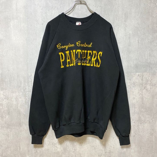 古着 used　80s 80年代　USA製　JERZEES ジャージーズ　長袖刺繍スウェット　黒　ブラック　レトロ　XLサイズ