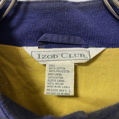 古着 used　IZOD CLUB 長袖チェック柄ナイロンジャケット　ヴィンテージ　グリーン　ネイビー　Lサイズ