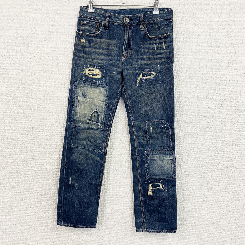 Polo Ralph Lauren　ラルフローレン　デニムパンツ/ジーンズ　パッチワーク加工　インディゴ　16サイズ　古着