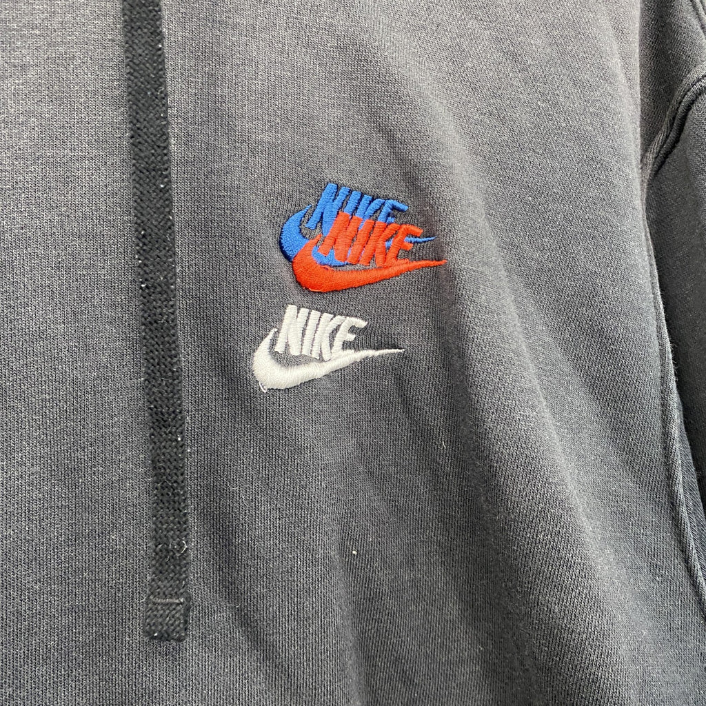 NIKE　ナイキ　スウェットパーカー/フーディー　スウッシュ　フェード　黒　ブラック　XLサイズ　古着