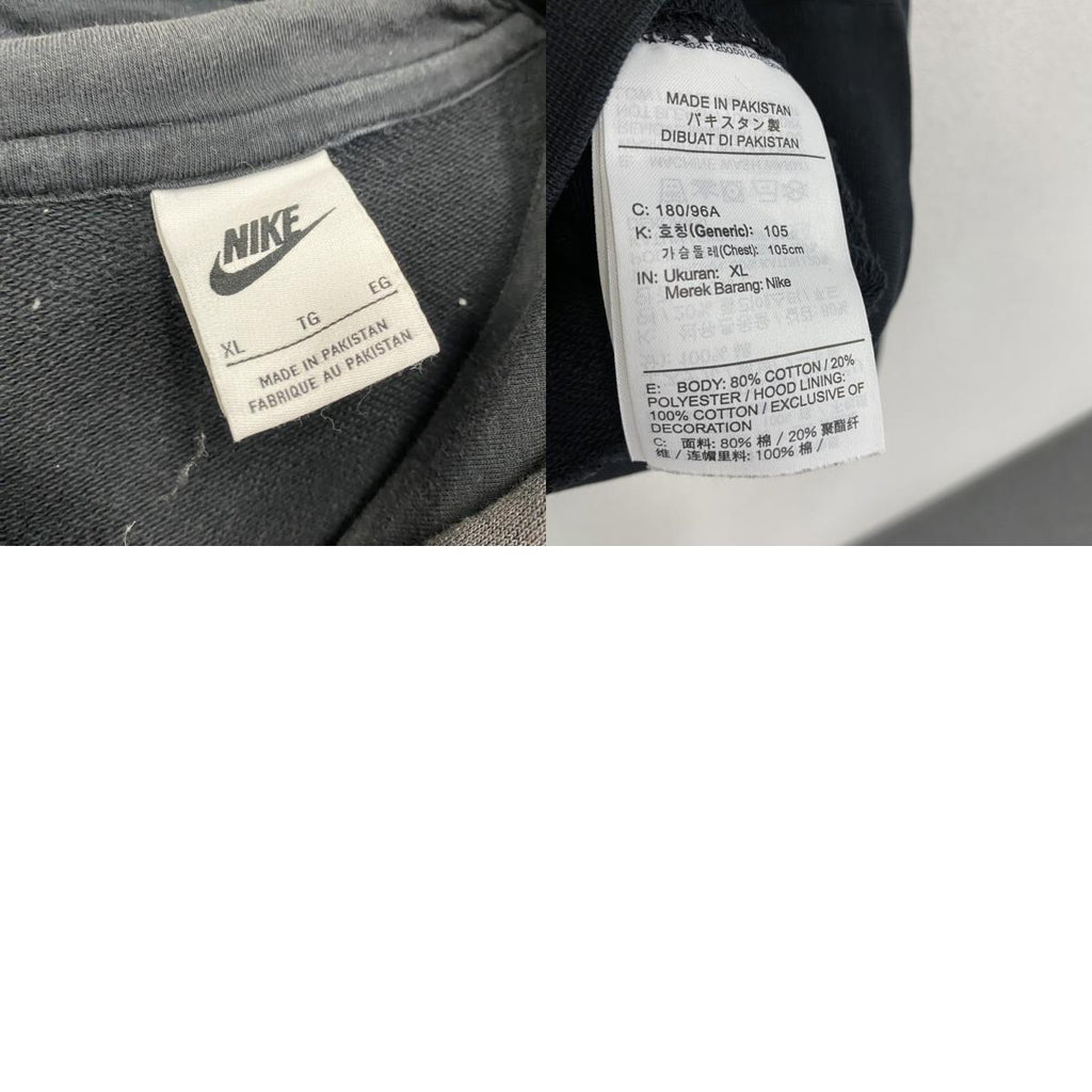 NIKE　ナイキ　スウェットパーカー/フーディー　スウッシュ　フェード　黒　ブラック　XLサイズ　古着