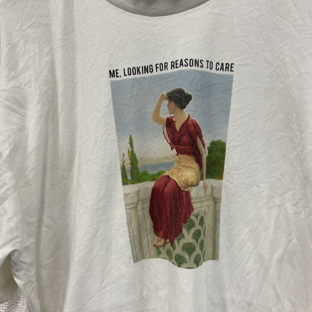 CROPP　半袖プリントTシャツ　アートT　白　ホワイト　Sサイズ　古着