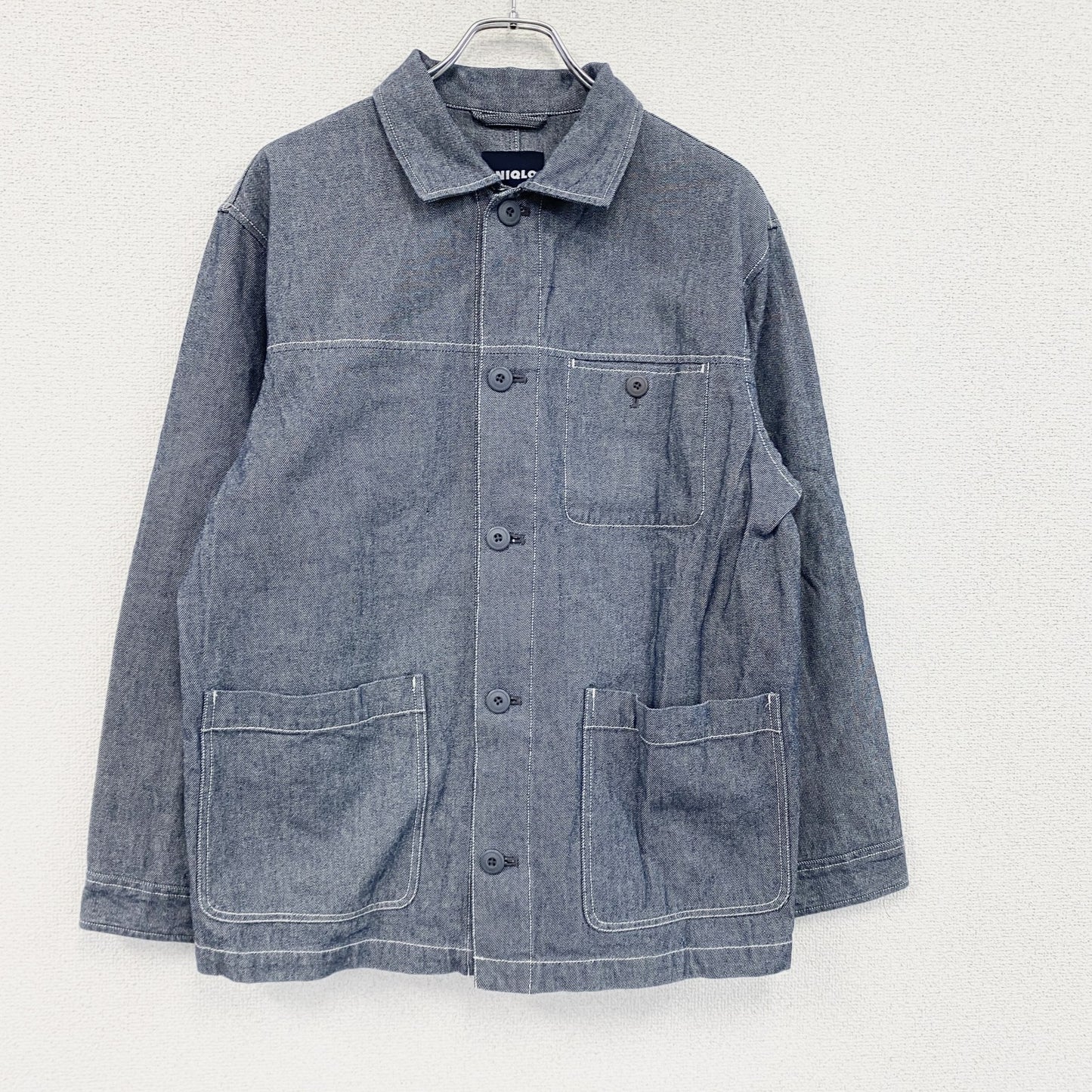 UNIQLO　ユニクロ　長袖シャツジャケット　インディゴ　Mサイズ