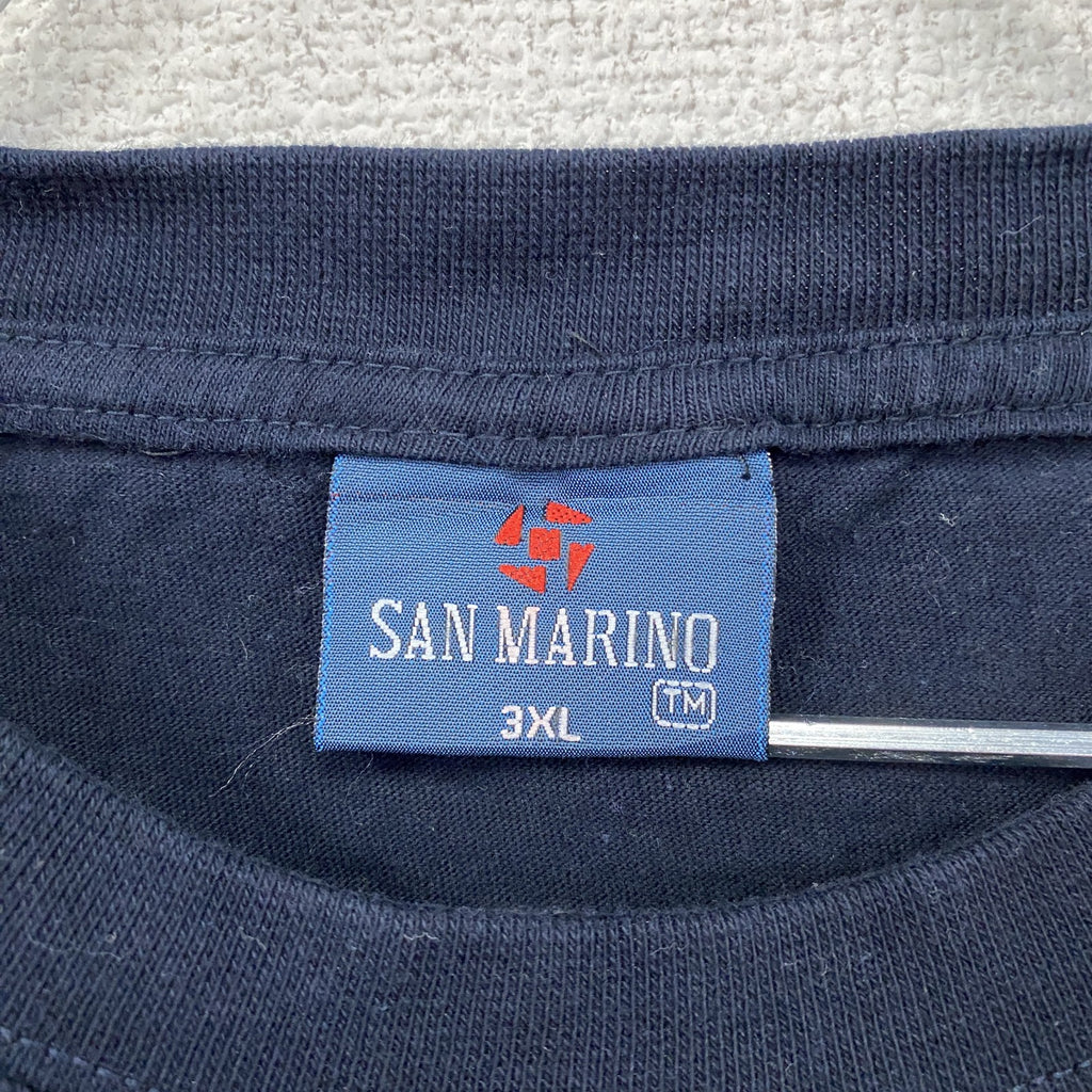 SAN MARINO　サンマリノ　半袖プリントTシャツ　トラクター　紺　ネイビー　3XLサイズ　古着