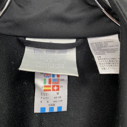 90s～　adidas　アディダス　トラックジャケット/ジャージ　トレフォイルロゴ　ヴィンテージ　黒　ブラック　Mサイズ