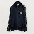 90s～　adidas　アディダス　トラックジャケット/ジャージ　トレフォイルロゴ　ヴィンテージ　黒　ブラック　Mサイズ　古着