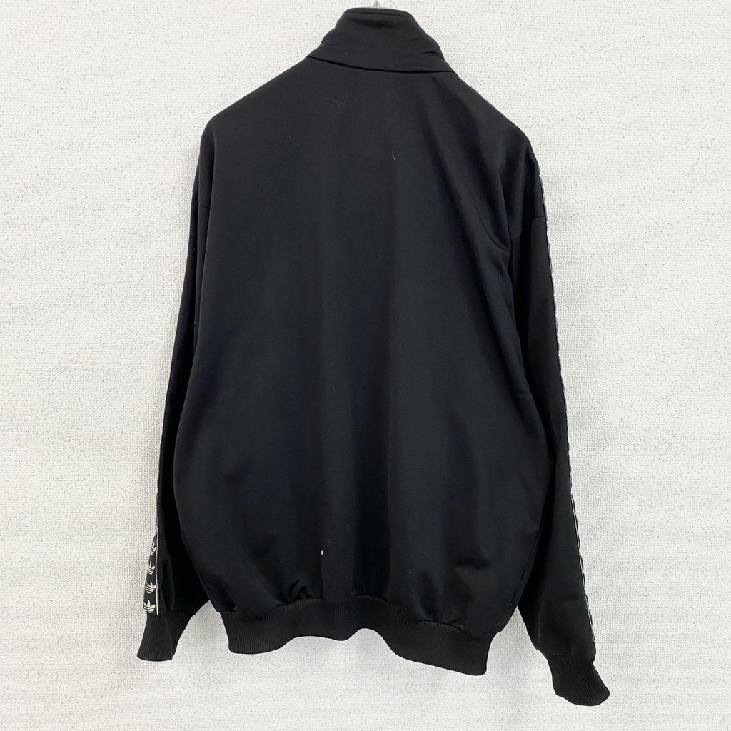 90s～　adidas　アディダス　トラックジャケット/ジャージ　トレフォイルロゴ　ヴィンテージ　黒　ブラック　Mサイズ　古着