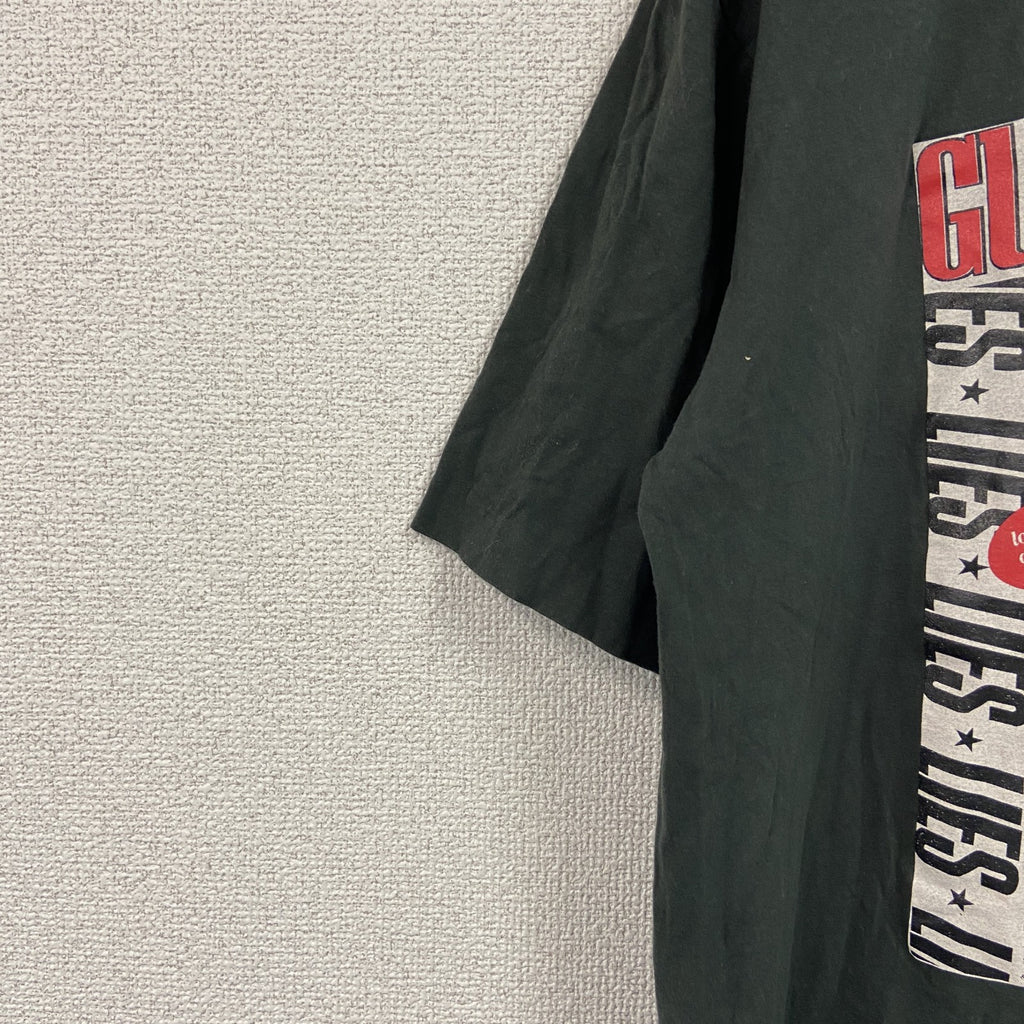 半袖バンドプリントTシャツ　バンT　Guns N' Roses　GN'R　ガンズ アンド ローゼス　モスグリーン　Lサイズ　古着