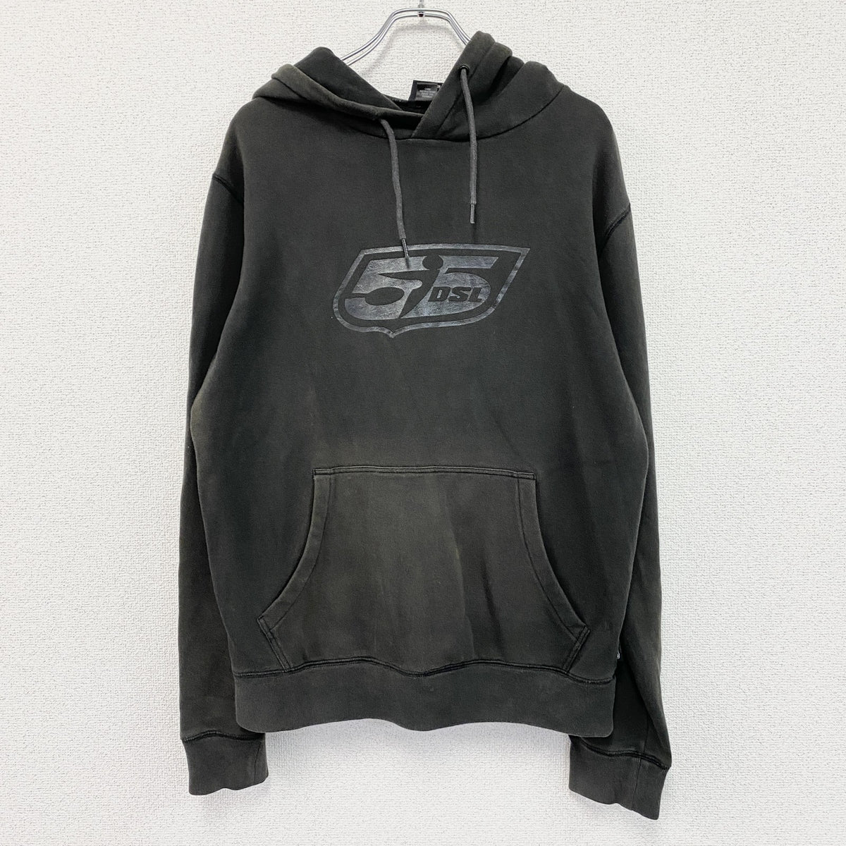 55DSL　フィフティーファイブディーエスエル　スウェットパーカー/フーディー　フェード　黒　ブラック　XLサイズ　古着
