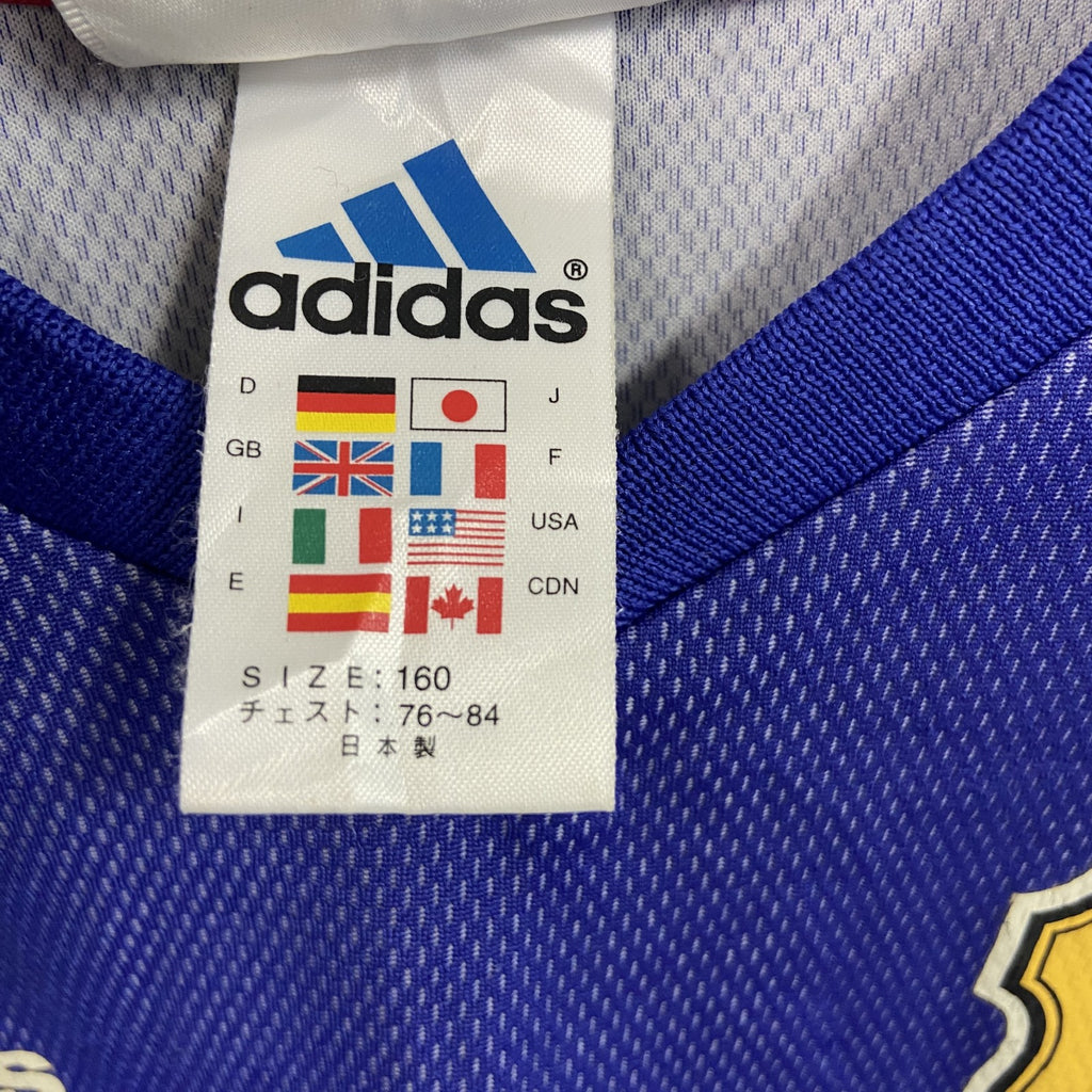 adidas　アディダス　ユニフォーム　2002　日本代表　Vネック　青　ブルー　160サイズ　古着